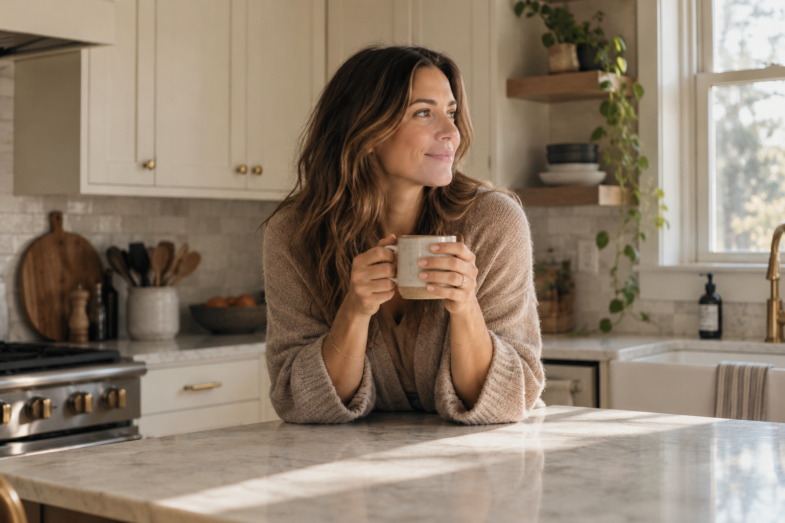 A candid coffee moment at home